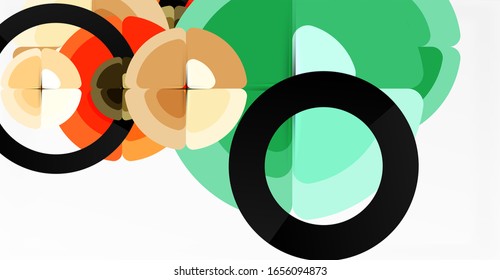 Abstract background, trendy color circles geometrical composition. Vector Illustration For Wallpaper, Banner, Background, Card, Book Illustration, landing page