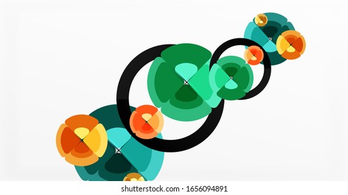 Abstract background, trendy color circles geometrical composition. Vector Illustration For Wallpaper, Banner, Background, Card, Book Illustration, landing page