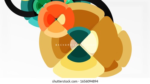 Abstract background, trendy color circles geometrical composition. Vector Illustration For Wallpaper, Banner, Background, Card, Book Illustration, landing page