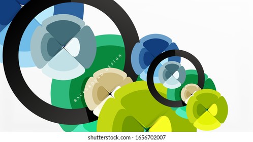 Abstract background, trendy color circles geometrical composition. Vector Illustration For Wallpaper, Banner, Background, Card, Book Illustration, landing page
