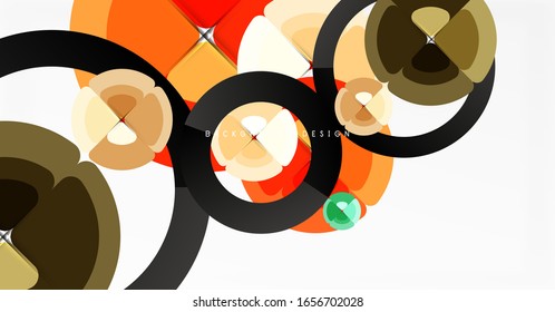 Abstract background, trendy color circles geometrical composition. Vector Illustration For Wallpaper, Banner, Background, Card, Book Illustration, landing page