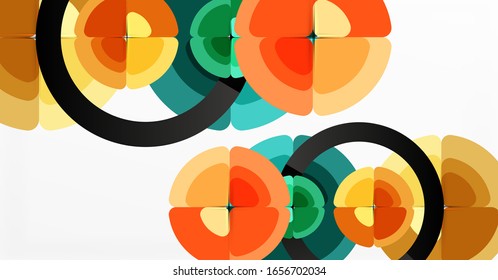 Abstract background, trendy color circles geometrical composition. Vector Illustration For Wallpaper, Banner, Background, Card, Book Illustration, landing page