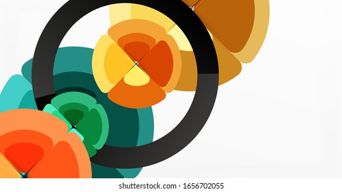Abstract background, trendy color circles geometrical composition. Vector Illustration For Wallpaper, Banner, Background, Card, Book Illustration, landing page