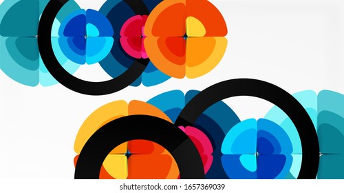 Abstract background, trendy color circles geometrical composition. Vector Illustration For Wallpaper, Banner, Background, Card, Book Illustration, landing page