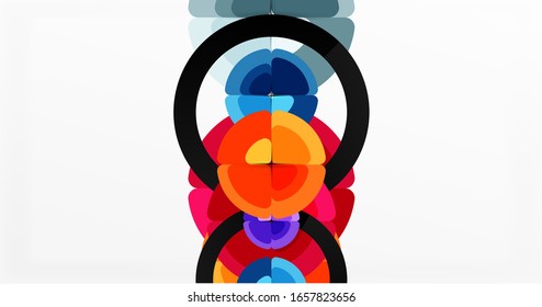 Abstract background, trendy color circles geometrical composition. Vector Illustration For Wallpaper, Banner, Background, Card, Book Illustration, landing page