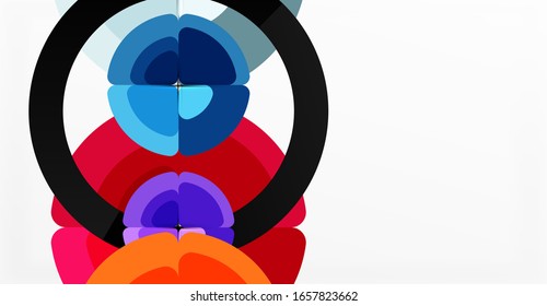Abstract background, trendy color circles geometrical composition. Vector Illustration For Wallpaper, Banner, Background, Card, Book Illustration, landing page