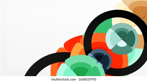 Abstract background, trendy color circles geometrical composition. Vector Illustration For Wallpaper, Banner, Background, Card, Book Illustration, landing page