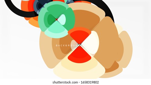 Abstract background, trendy color circles geometrical composition. Vector Illustration For Wallpaper, Banner, Background, Card, Book Illustration, landing page