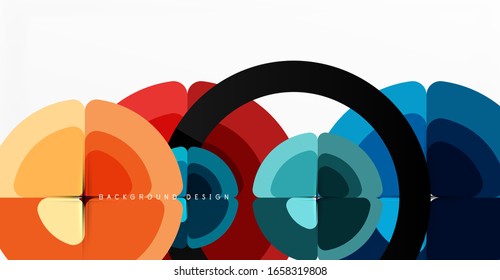 Abstract background, trendy color circles geometrical composition. Vector Illustration For Wallpaper, Banner, Background, Card, Book Illustration, landing page