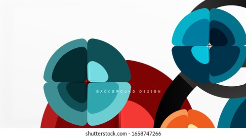 Abstract background, trendy color circles geometrical composition. Vector Illustration For Wallpaper, Banner, Background, Card, Book Illustration, landing page