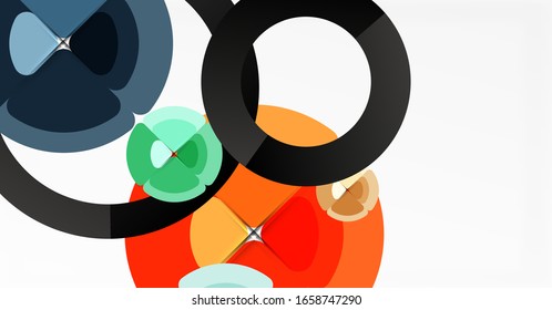 Abstract background, trendy color circles geometrical composition. Vector Illustration For Wallpaper, Banner, Background, Card, Book Illustration, landing page