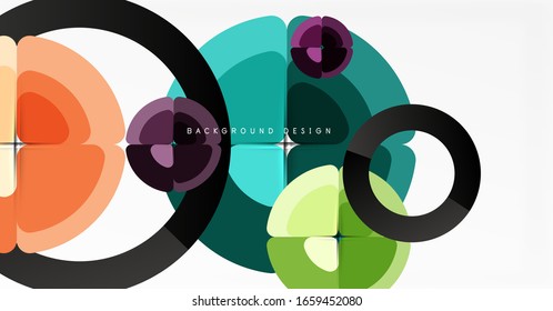 Abstract background, trendy color circles geometrical composition. Vector Illustration For Wallpaper, Banner, Background, Card, Book Illustration, landing page