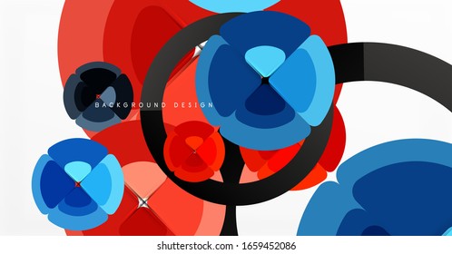 Abstract background, trendy color circles geometrical composition. Vector Illustration For Wallpaper, Banner, Background, Card, Book Illustration, landing page
