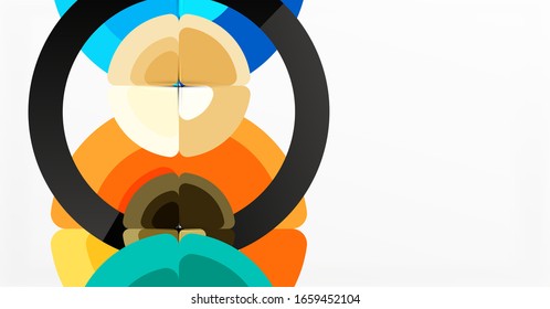 Abstract background, trendy color circles geometrical composition. Vector Illustration For Wallpaper, Banner, Background, Card, Book Illustration, landing page