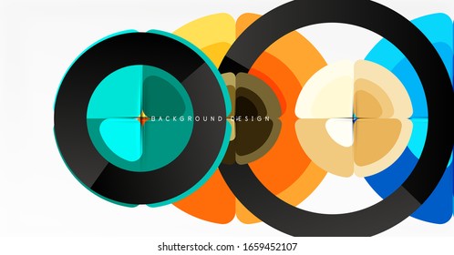 Abstract background, trendy color circles geometrical composition. Vector Illustration For Wallpaper, Banner, Background, Card, Book Illustration, landing page