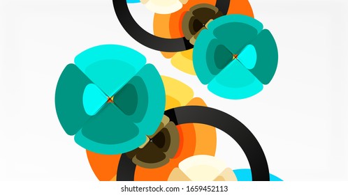 Abstract background, trendy color circles geometrical composition. Vector Illustration For Wallpaper, Banner, Background, Card, Book Illustration, landing page