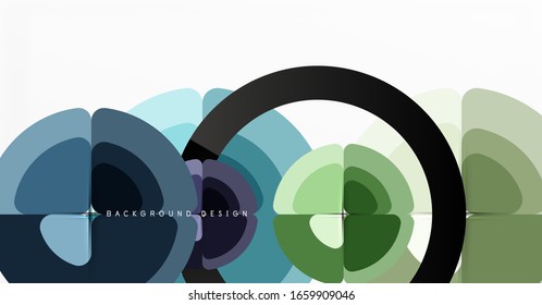 Abstract background, trendy color circles geometrical composition. Vector Illustration For Wallpaper, Banner, Background, Card, Book Illustration, landing page
