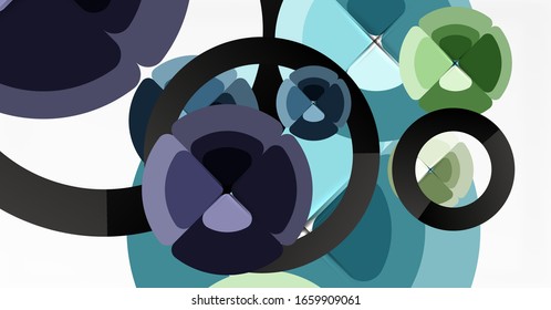 Abstract background, trendy color circles geometrical composition. Vector Illustration For Wallpaper, Banner, Background, Card, Book Illustration, landing page