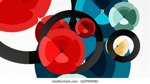 Abstract background, trendy color circles geometrical composition. Vector Illustration For Wallpaper, Banner, Background, Card, Book Illustration, landing page