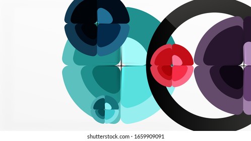 Abstract background, trendy color circles geometrical composition. Vector Illustration For Wallpaper, Banner, Background, Card, Book Illustration, landing page