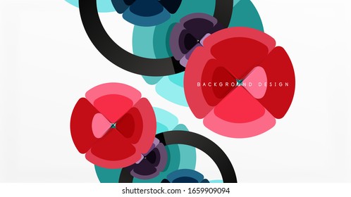 Abstract background, trendy color circles geometrical composition. Vector Illustration For Wallpaper, Banner, Background, Card, Book Illustration, landing page