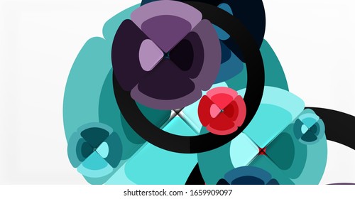 Fondo abstracto, composición geométrica de color a la moda. Ilustración vectorial para papel tapiz, pancarta, fondo, tarjeta, ilustración del libro, página de inicio