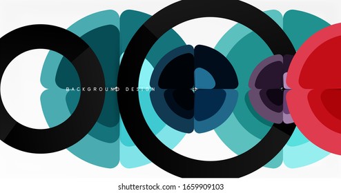 Abstract background, trendy color circles geometrical composition. Vector Illustration For Wallpaper, Banner, Background, Card, Book Illustration, landing page