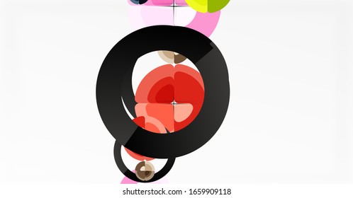 Abstract background, trendy color circles geometrical composition. Vector Illustration For Wallpaper, Banner, Background, Card, Book Illustration, landing page