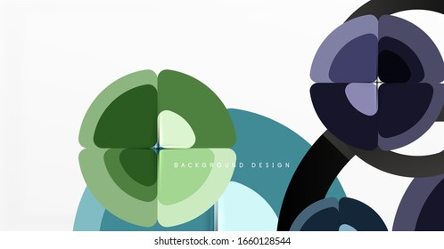 Abstract background, trendy color circles geometrical composition. Vector Illustration For Wallpaper, Banner, Background, Card, Book Illustration, landing page