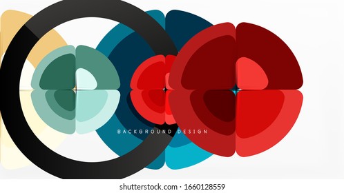 Abstract background, trendy color circles geometrical composition. Vector Illustration For Wallpaper, Banner, Background, Card, Book Illustration, landing page