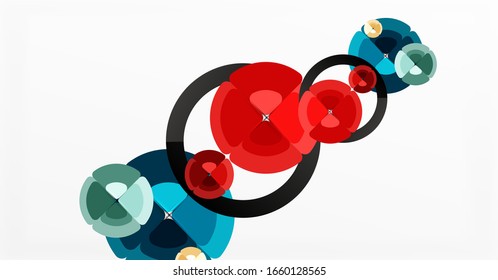 Abstract background, trendy color circles geometrical composition. Vector Illustration For Wallpaper, Banner, Background, Card, Book Illustration, landing page