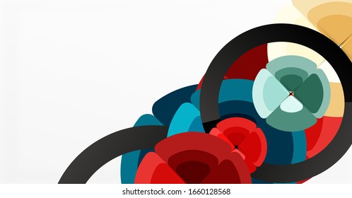 Abstract background, trendy color circles geometrical composition. Vector Illustration For Wallpaper, Banner, Background, Card, Book Illustration, landing page