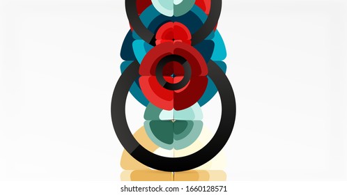 Abstract background, trendy color circles geometrical composition. Vector Illustration For Wallpaper, Banner, Background, Card, Book Illustration, landing page