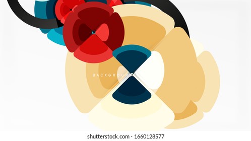 Abstract background, trendy color circles geometrical composition. Vector Illustration For Wallpaper, Banner, Background, Card, Book Illustration, landing page