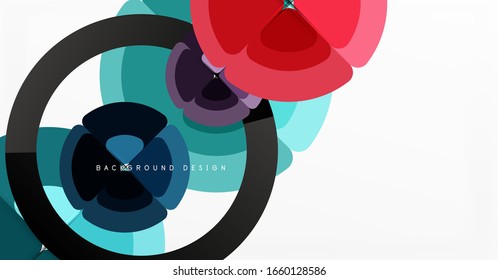Abstract background, trendy color circles geometrical composition. Vector Illustration For Wallpaper, Banner, Background, Card, Book Illustration, landing page