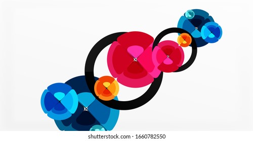 Abstract background, trendy color circles geometrical composition. Vector Illustration For Wallpaper, Banner, Background, Card, Book Illustration, landing page