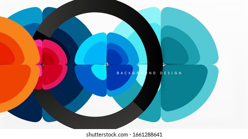 Fondo abstracto, composición geométrica de color a la moda. Ilustración vectorial para papel tapiz, pancarta, fondo, tarjeta, ilustración del libro, página de inicio