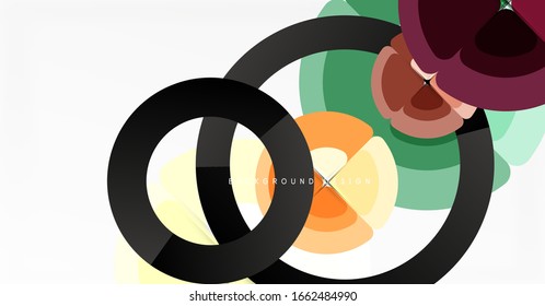 Abstract background, trendy color circles geometrical composition. Vector Illustration For Wallpaper, Banner, Background, Card, Book Illustration, landing page