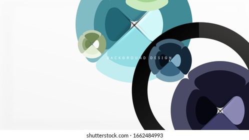 Abstract background, trendy color circles geometrical composition. Vector Illustration For Wallpaper, Banner, Background, Card, Book Illustration, landing page