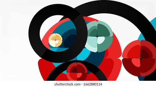 Abstract background, trendy color circles geometrical composition. Vector Illustration For Wallpaper, Banner, Background, Card, Book Illustration, landing page