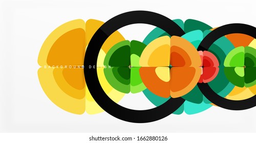 Abstract background, trendy color circles geometrical composition. Vector Illustration For Wallpaper, Banner, Background, Card, Book Illustration, landing page
