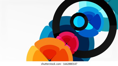 Abstract background, trendy color circles geometrical composition. Vector Illustration For Wallpaper, Banner, Background, Card, Book Illustration, landing page