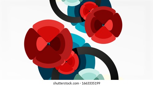 Abstract background, trendy color circles geometrical composition. Vector Illustration For Wallpaper, Banner, Background, Card, Book Illustration, landing page