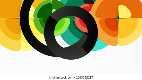 Abstract background, trendy color circles geometrical composition. Vector Illustration For Wallpaper, Banner, Background, Card, Book Illustration, landing page