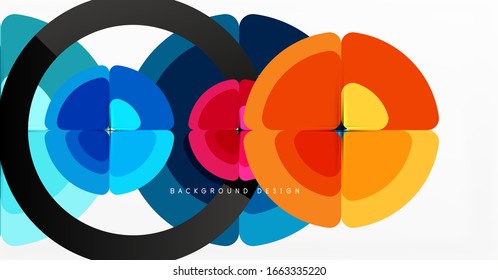 Fondo abstracto, composición geométrica de color a la moda. Ilustración vectorial para papel tapiz, pancarta, fondo, tarjeta, ilustración del libro, página de inicio