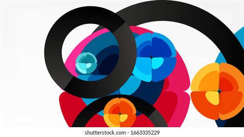 Abstract background, trendy color circles geometrical composition. Vector Illustration For Wallpaper, Banner, Background, Card, Book Illustration, landing page