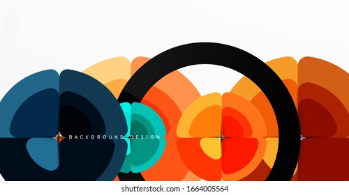 Abstract background, trendy color circles geometrical composition. Vector Illustration For Wallpaper, Banner, Background, Card, Book Illustration, landing page