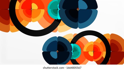 Abstract background, trendy color circles geometrical composition. Vector Illustration For Wallpaper, Banner, Background, Card, Book Illustration, landing page