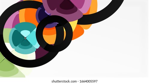 Abstract background, trendy color circles geometrical composition. Vector Illustration For Wallpaper, Banner, Background, Card, Book Illustration, landing page