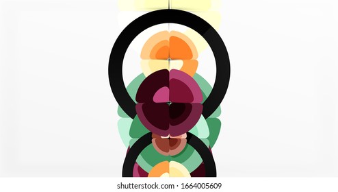 Abstract background, trendy color circles geometrical composition. Vector Illustration For Wallpaper, Banner, Background, Card, Book Illustration, landing page